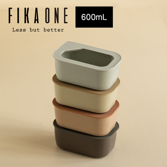 FIKAONE陶磁器製食品保存容器 600ml 四角タイプ
