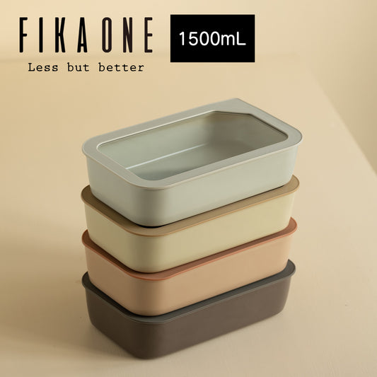 FIKAONE陶磁器製食品保存容器 1500ml 四角タイプ