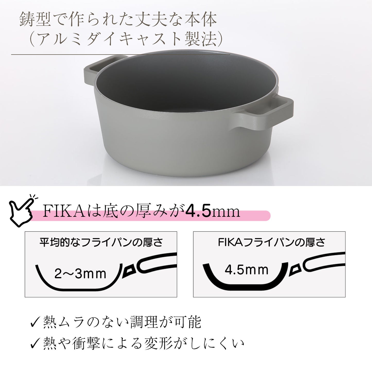 FIKA セラミック キャセロール22cm(両手鍋) ミッドナイトグリーン