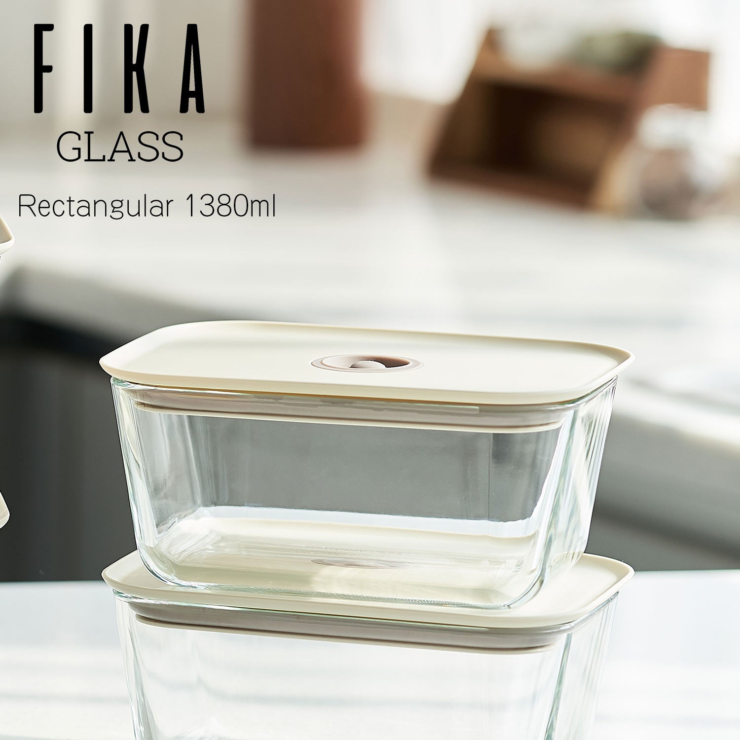 Set of 3) NEOFLAM FIKA Clik Glass Food Storage Set, Microwave, Oven Safe