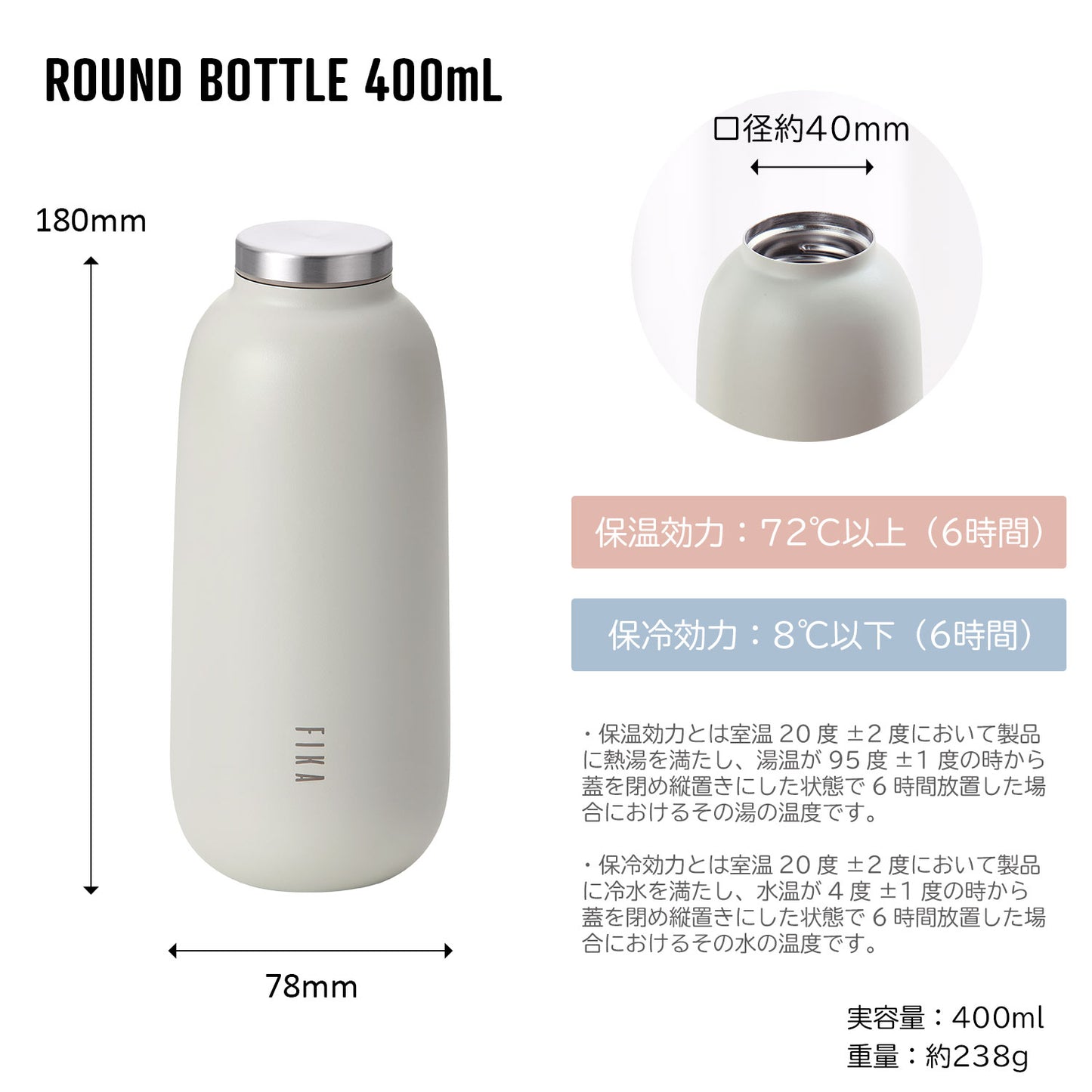 FIKAラウンドボトル400ml