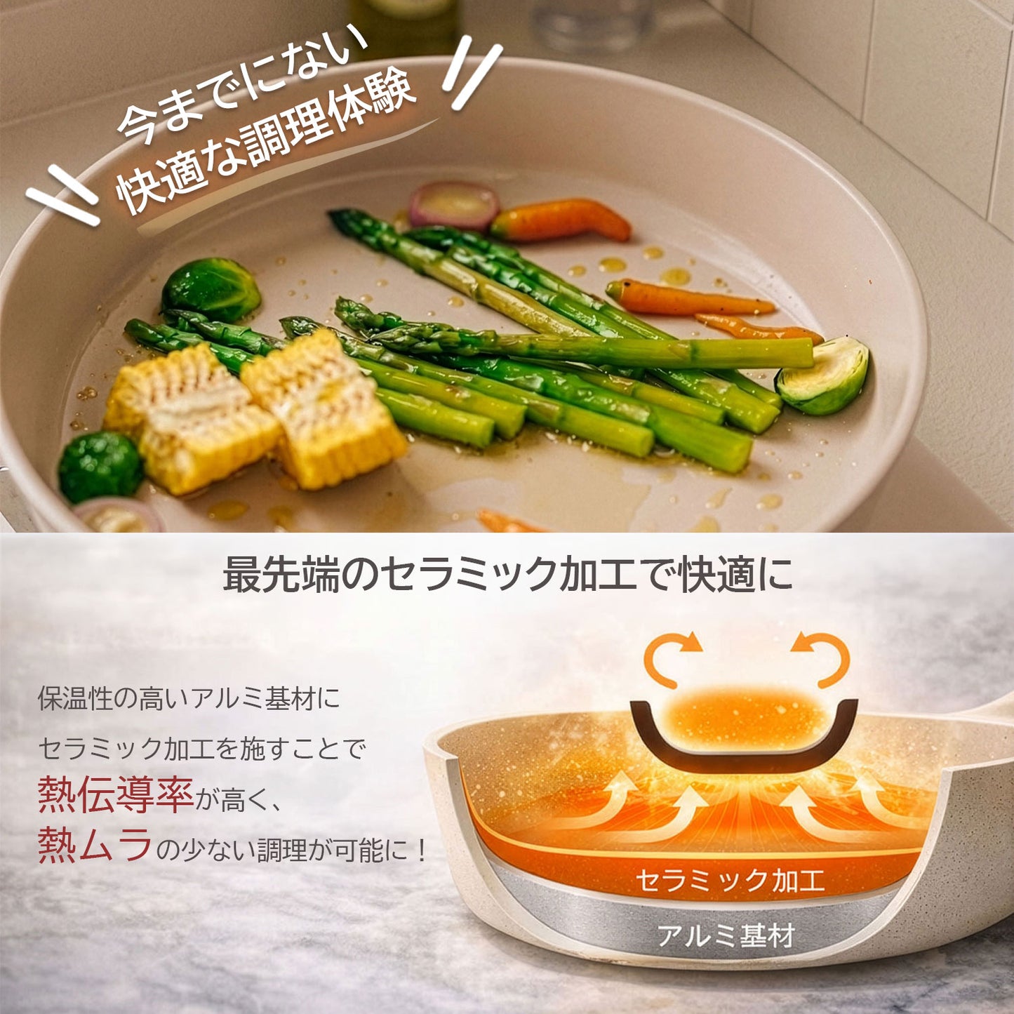 FIKA セラミックディープキャセロール（深鍋）22cm ピーチピンク