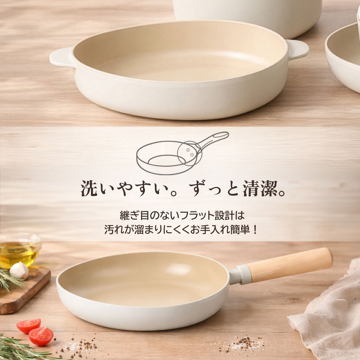 FIKA コンフォート7点セット 取っ手がとれる ハンドル 着脱式