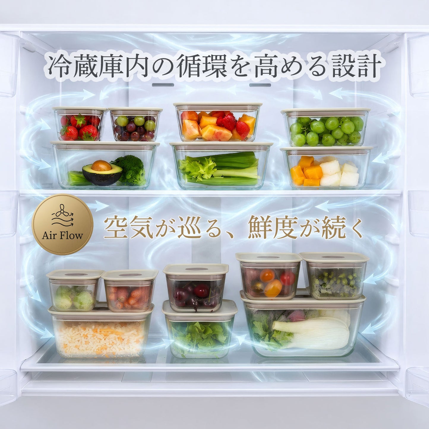FIKAGLASS耐熱ガラス食品保存用容器 角型 丸型