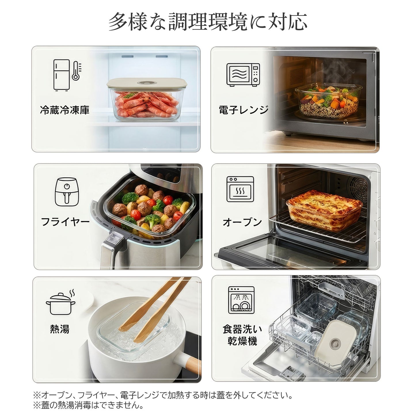 FIKAGLASS耐熱ガラス食品保存用容器 角型 丸型