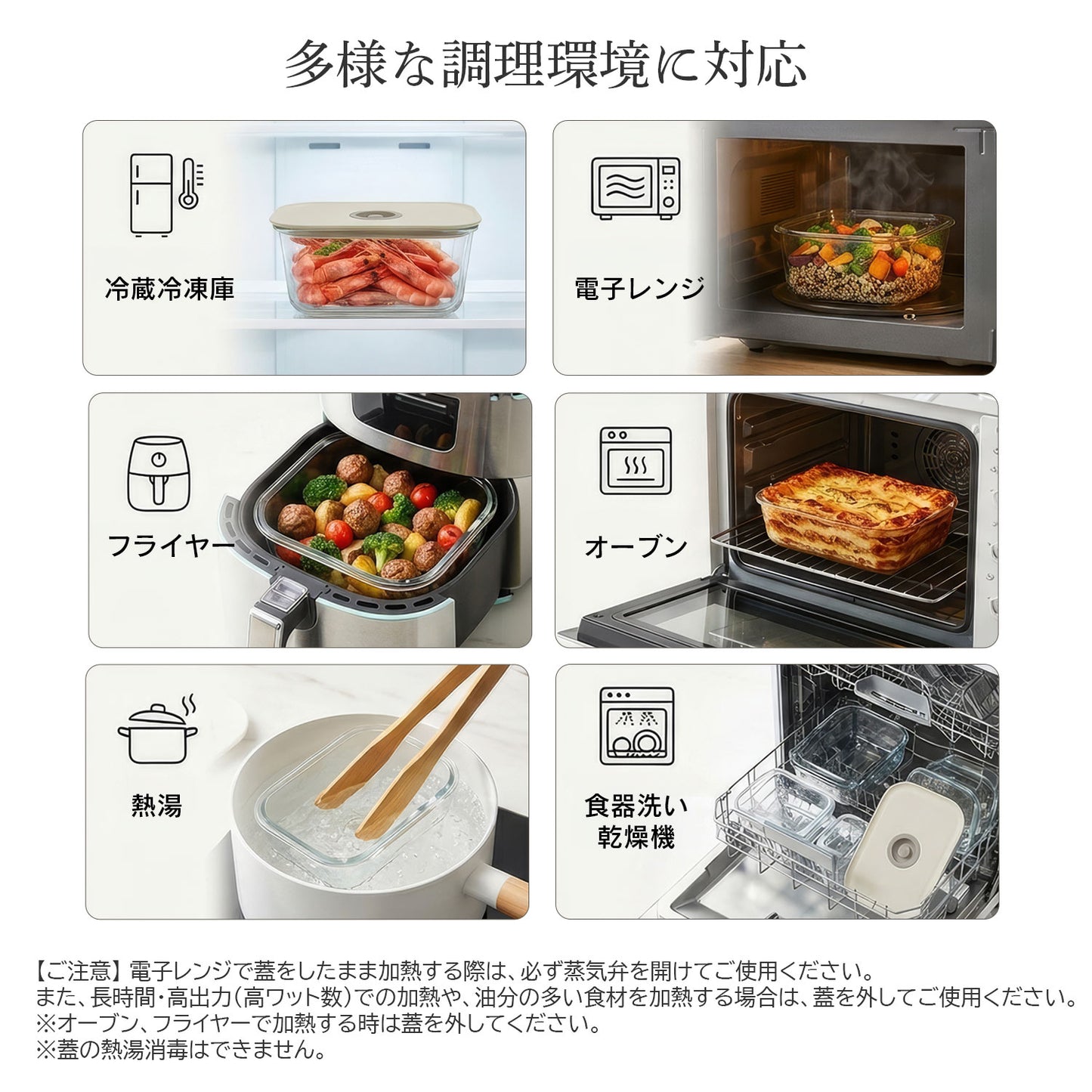 FIKAGLASS耐熱ガラス食品保存用容器 角型 丸型