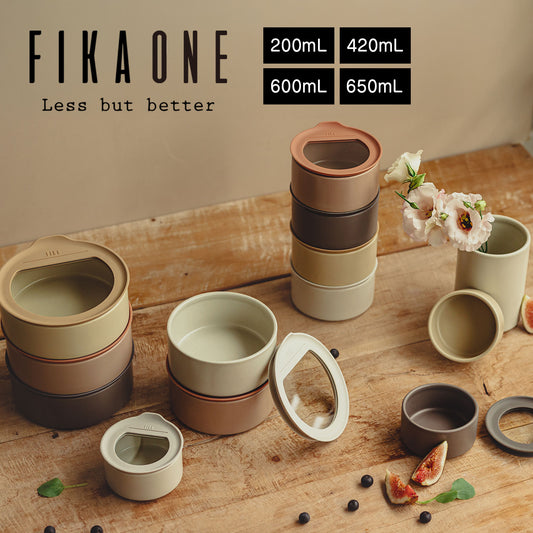 FIKAONE 陶磁器製食品保存容器 丸型タイプ